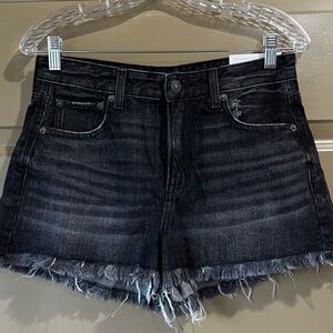 NWT American Eagle Super Hi-Rise Festival Raw Hem Denim Shorts Size 4
